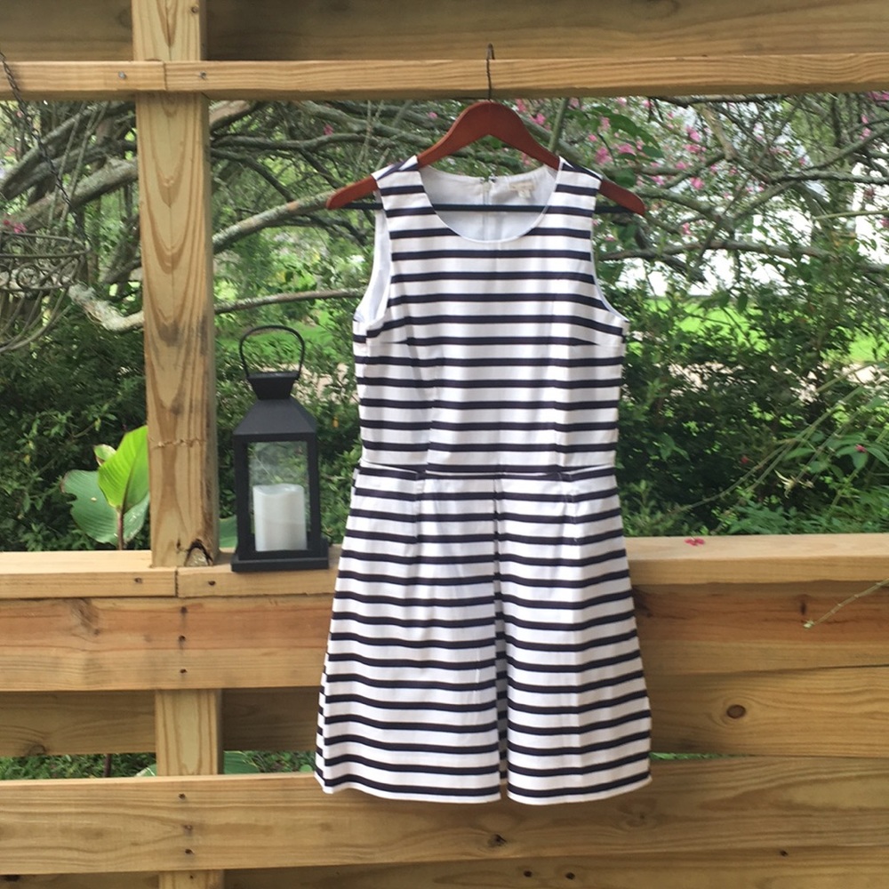 Navy and White Striped Gap Dress
